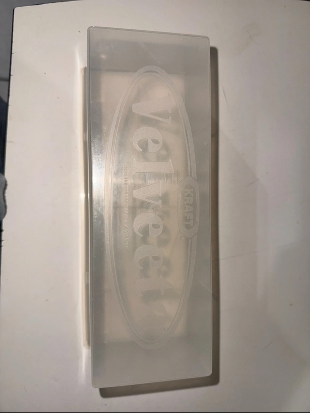 Brand Semi-Opaque vintage Velveeta Storage Box